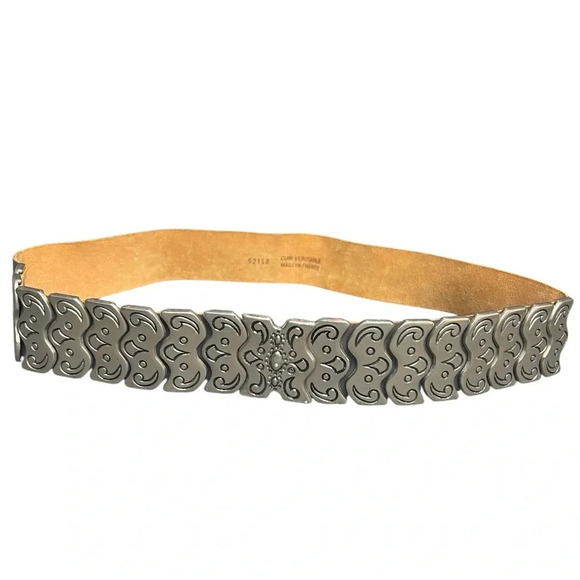 In Transit Soft Leather & Metal Waist Belt Grunge Western Belt Made in France main image 8